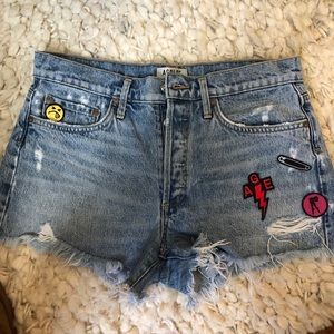 AGOLDE patch denim shorts